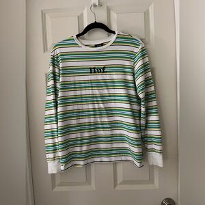 Men’s HUF. Worldwide Long Sleeve Striped Shirt Skateboard Street wear Size S